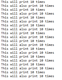 print 10 times